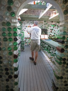 Ben in the largest bottle house.