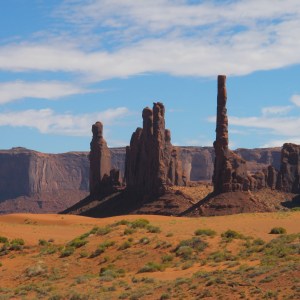 These are called the totem poles. I read that they were used in the filming of The Eiger Sanction. No climbing has been allowed since.